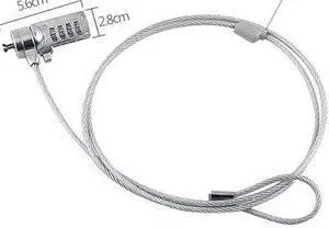 Laptop Lock Cable Chain, Theft Deterrent 4 Digit Password for Notebook PC, for Notebooks/Desktops with Built in Standard Security Locking Slot Hole