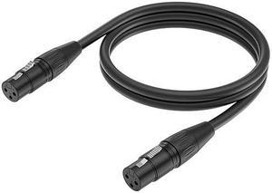 Female to Female Cable, 3 Pin XLR Female to Female Microphone Mic Cord for Audio and Sound Equipments(5ft/1.5m,1pack)