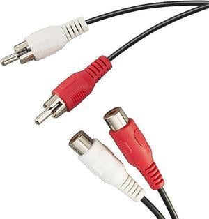 AV Extension Cable RCA Stereo Audio Extension Cable 2RCA Male to 2RCA Female Audio Extension Cable Red/White Connectors,6FT
