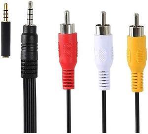 3.5 mm to RCA AV Camcorder Video Cable 3.5mm Male to 3RCA Male Plug Stereo Audio Video AUX Cable for Smartphones,MP3, Tablets,Speakers,Home Theater (3.5 Straight to 3 RCA 1.5m)