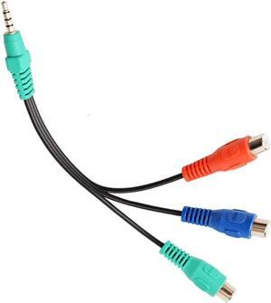 RCA Component Video Cable, 3.5mm Stereo Male to 3 RCA Female RGB Adapter CBF Signal Cable for Samsung, LG LED TV by QUEENTI
