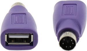 USB to PS2 Adapter 2PCS Purple USB Female to PS/2 Male Converter Changer Adapter for Mouse Keyboard and Bar Code Scanner, USB Keyboard to PS/2 Adapter