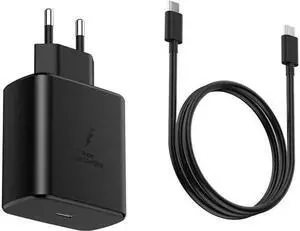 Black 45W Double type-c Fast Charger European Travel Plug Adapter for Samsung Galaxy S23 S22 S21 Ultra Plus iPhone MacBook Air EU International Power Adaptor USB C Wall Charger PD PPS Italy