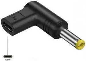 12V Type C Female to DC Male Adapter,5.5-2.5mm 90 Degree Angled USB C to DC 5V PD Emulator Trigger Charging Adapter Plug for Laptop Router(6 PCS)