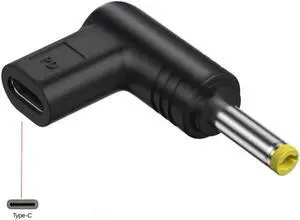12V Type C Female to DC Male Adapter,4.0-1.7mm 90 Degree Angled USB C to DC 5V PD Emulator Trigger Charging Adapter Plug for Laptop Router(6 PCS)