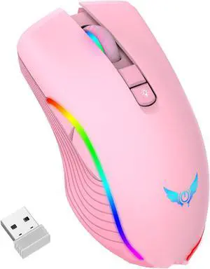Gaming Mouse, Wired Gaming Mouse with RGB Backlit, 8000 DPI Adjustable, Mouse with 9 Programmable Macro Buttons & Fire Button, Software Supports DIY Keybinds, M910-K