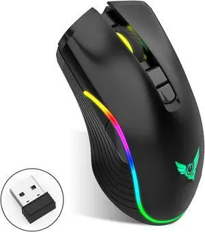 Gaming Mouse, Wired Gaming Mouse with RGB Backlit, 8000 DPI Adjustable, Mouse with 9 Programmable Macro Buttons & Fire Button, Software Supports DIY Keybinds, M910-K
