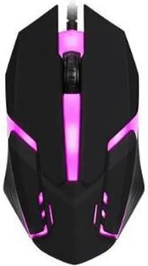 MO20 Wired Mouse Colourful LED Light Universal Mouse Black USB Wired Mouse