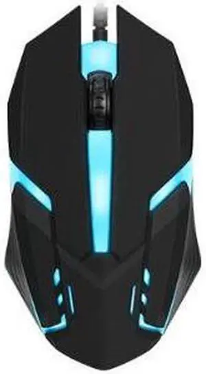 MO20 Wired Mouse Colourful LED Light Universal Mouse Black USB Wired Mouse
