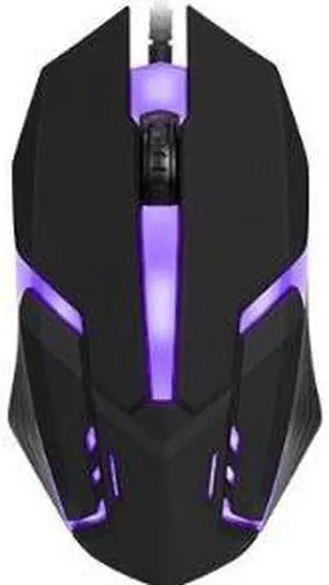 MO20 Wired Mouse Colourful LED Light Universal Mouse Black USB Wired Mouse