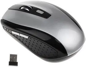 Wireless Mouse for PC, Mac, Laptop, 2.4 GHz with USB Mini Receiver, Optical Tracking, 12-Months Battery Life, Ambidextrous - silver grey