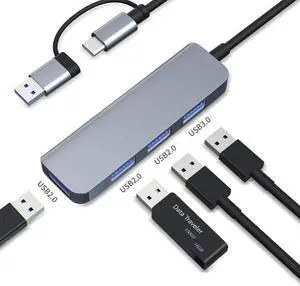 Multi-function 2013TU 4-in-1 dual-head (usb3.0*1+usb2.0*3) docking station laptop usb expander computer splitter 4-in-1 high-speed docking station