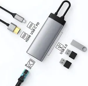 type-c docking station usb hub multifunction hub usb3.0 laptop docking station bs6a[space grey-gigabit