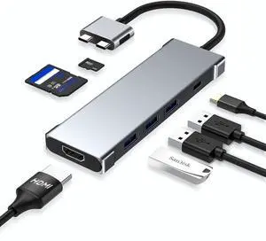 Dual type-c docking station seven-in-one computer HDMI converter USB3.0 docking station thunderbolt 3 expansion