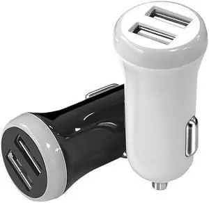 Car Charger (5V3.1A15W ), Mini Aluminum Alloy Dual USB with Blue LED for iPhone 14 13 12 Pro Max mini X XS XR, iPad Pro/Air 2/Mini, Galaxy and more (Not Compatible with Quick Charge)