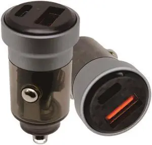 New translucent mini car charger super fast charger cigarette lighter car charger head punk style invisible car charger