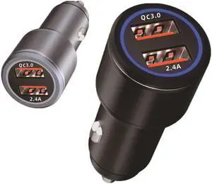 Metal Car XY001B QC3.0+2.4A Dual Port Quick Charger Mini Car Charger