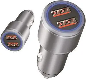 Metal Car XY001B Dual QC3.0 Charger Dual Port Fast Charger Mini Car Charger