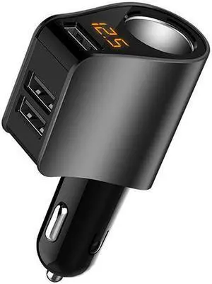 HY10 silver car charger car universal car charger one tow two three cigarette lighter adapter plug multifunction mobile phone fast charger