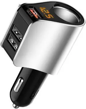 Neutral HY10 silver car charger car universal car charger one tow two three cigarette lighter adapter plug multifunction mobile phone fast charger