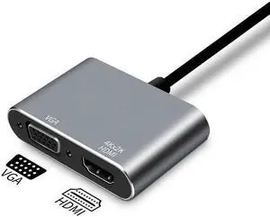 Type-c hub docking station multifunction 2 in 1 (hdmi+vga) docking station usb hub 3.0