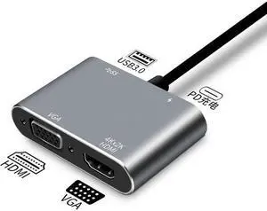 Type-c hub docking station multifunction four-in-one (HDMI+VGA+U3+PD) docking station usb hub 3.0