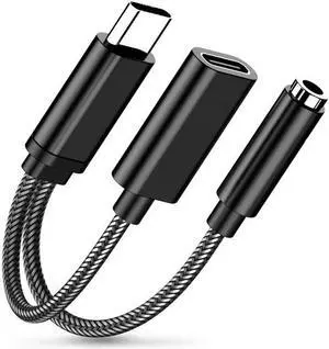 Dual Type-C+3.5 Dual Wire 2-in-1 (60W) Headphone Adapter for Apple iPhone 15 Headphone Conversion Cable