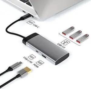 Metal 10-in-1 type-c docking station usb hub hub laptop docking station BS5A [Deep Sky Grey].