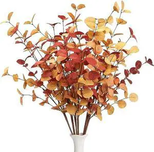 6 Pcs Artificial Eucalyptus Stems Fall Decorations with Fall Eucalyptus Leaves Autumn Decorations for Office and Home Artificial Plants for Floral Arrangement