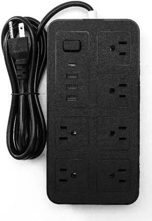 6Ft Power Strip Surge Protector - Yintar Extension Cord with 6 AC Outlets and 3 USB Ports for for Home, Office, Dorm Essentials, 1680 Joules, ETL Listed, (Black)