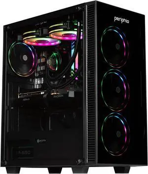 Periphio Firestorm Prebuilt Gaming PC | AMD Ryzen 5 5600X (4.6GHz Turbo) | AMD Radeon RX 6600 (8GB) | 1TB M.2 NVMe SSD | 16GB DDR4 RGB RAM | 240mm AIO Liquid Cooler | Windows 11 | WiFi + BT