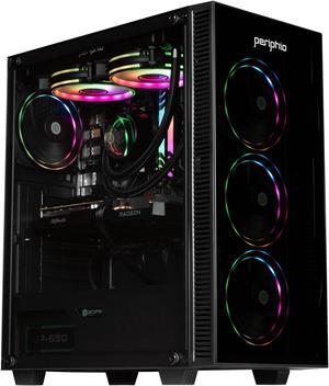 Periphio Firestorm Prebuilt Gaming PC | AMD Ryzen 5 5600X (4.6GHz Turbo) | AMD Radeon RX 6600 (8GB) | 1TB M.2 NVMe SSD | 32GB DDR4 RGB RAM | 240mm AIO Liquid Cooler | Windows 11 | WiFi + BT