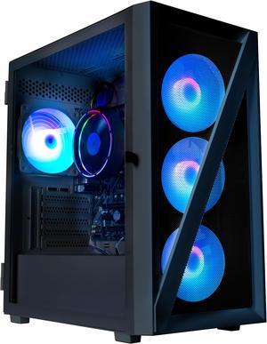Periphio Dark Castle Prebuilt Gaming PC - AMD Ryzen 5 5600G CPU (4.4GHz Turbo) | Radeon Vega 7 iGPU (4GB) | 1TB M.2 NVMe SSD Storage | 16GB DDR4 RAM | Windows 10 Gaming Desktop Computer | 5G-WiFi + BT