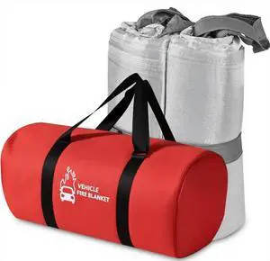 Large Fibreglass Vehicle Emergency Fire Blanket 19.6 x 29.5 ft, Car Fire Suppression Blanket for Conflagration with Carry Bag (Silver) Large Fibreglass Vehicle Emergency Fire Blanket 19.6 x 29.5 ft, Car Fire Suppression Blanket for Conflagration with Carry Bag (Silver)