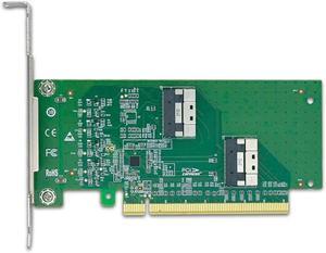 Shinreal PCI Express x16 to Two SlimSAS SFF-8654 8i Adapter