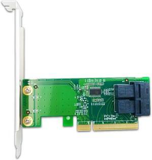 PCIe ×8 to 2× SFF-8643 NVMe Adapter