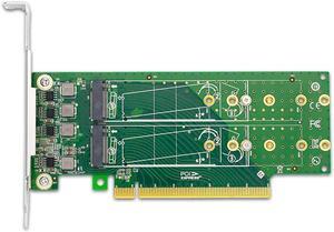 shinreal PCIe x16 to 4-Port M.2 NVMe SSD Adapter- Low Profile