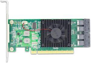 Shinreal PCI Express 3.0 x16 to 4 x U.2 (SFF-8643) NVMe Switch Adapter PE3163-4I