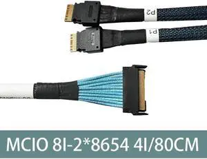 eshinreal MCIO 8I TO 2x8654 4I 80cm cable