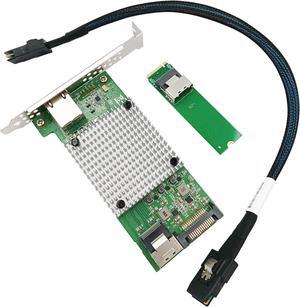 Shinreal M.2 NVMe to 10G RJ45 copper network Card based on82599 chipset Includes network card, M.2 board, and SAS cable
