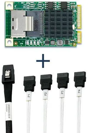 eshinreal 6Gb/s Mini PCIe to 4-Port SATA3 Expansion Card 88SE9215 with SFF8087 to 4SATA cable Suite eshinreal 6Gb/s Mini PCIe to 4-Port SATA3 Expansion Card 88SE9215 with SFF8087 to 4SATA cable Suite