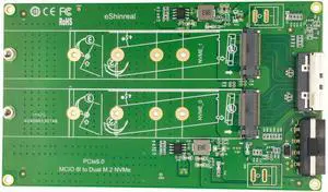 eShinreal XIC 0582 MCIO x8 to 2 M.2 Gen5 NVMe SSD Adapter - OEM