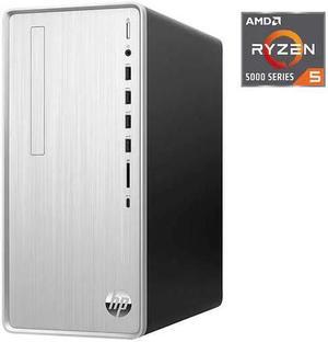 HP Pavilion Desktop AMD Ryzen 5 5600G 32GB Memory 1TB PCIe NVMe SSD Wi-Fi 6 (2x2/160) Gig + and Bluetooth 5.2 Keyboard and Mouse AMD Radeon Graphics USB C HDMI VGA Windows 11 Home Silver