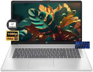 HP 17.3" IPS Full HD 1920 x 1080 Iris Xe Graphics 13th Gen Intel Core i5-1335U 16GB RAM 512GB SSD Wi-Fi 6 , FP Reader, Backlit KB, HDMI 1.4 USB-C 720p HD Webcam Windows 11 Pro Silver