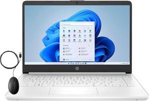 New HP 14"  HD Intel Celeron N4120 1.1 GHz Intel UHD Graphics 600 4GB Memory 64GB eMMC HDMI USB A 3.0; USB C 3.0 Bluetooth, Wi-Fi 11.5 hours Windws 11 Home Snowflake White