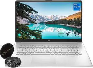 HP Pavilion 17.3" Touchscreen HD+ 1600 X 900 Intel core 13th Gen i7-1335U Intel Iris Xe Graphics 32GB RAM 512GB SSD Backlit FP Wi-Fi 6 Bluetooth HDMI Windows 11 Pro Silver | Bundle with Cable Storage
