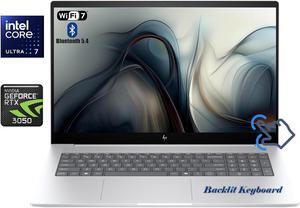 HP Envy 17.3" IPS Touch FHD Business Laptop Intel Core Ultra 7 155U (Beats i7-13620H) NVIDIA GeForce RTX 3050 32GB DDR5 RAM 1TB SSD Backlit Wi-Fi 7 Bluetooth 5.4 HDMI 2.1 USB-C Windows 11 Pro Silver