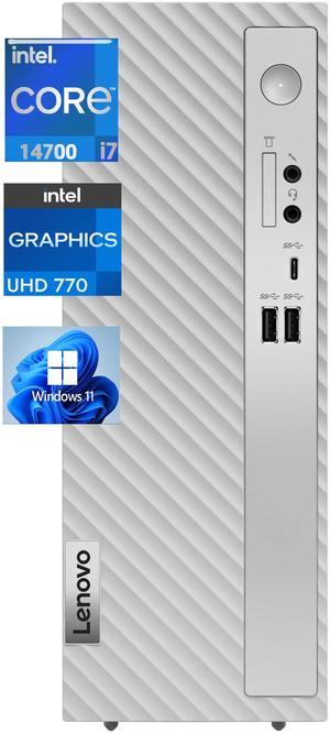 Lenovo IdeaCentre 3i Desktop Compact Tower Intel Core i7-14700 Intel UHD Graphics 770 32GB RAM 512GB SSD USB-A 2.0 USB-A 3.2 USB-C 3.2 HDMI Bluetooth Wi-Fi 6 Mouse & Keyboard Windows 11 Home Grey