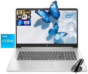HP 17.3" HD+ Business Laptop Intel core i3-N305 8-core 3.8GHz (Beat i3-1215U) Intel UHD Graphics 16GB RAM 512GB SSD Webcam HDMI 1.4 USB-C 3.0 Bluetooth Wi-Fi 6 Windows 11 Pro Silver | Vertical Mouse