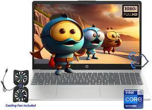 HP 15.6" IPS FHD Touchscreen Everyday Laptop Intel core i5-1334U (Beat i7-1255U) 16GB RAM 512GB SSD Intel Iris Xe Graphics HDMI USB-C Long battery life AI Copilot Windows 11 Pro Silver | Cooling Fan